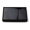 100-Slot Rectangle Black Paper Ring Presentation Boxes with Clear Lid RDIS-WH0006-29A-1