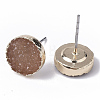Electroplate Druzy Resin Stud Earrings RESI-S383-029E-2