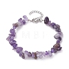 Natural Amethyst Chips Beaded Bracelet BJEW-JB09686-01-1