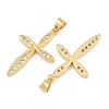 Brass Micro Pave Clear Cubic Zirconia Pendants CU-CBADC6C-01G-2