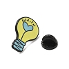 Cartoon Style Light Bulb with Heart Enamel Pins JEWB-H016-01EB-01-3