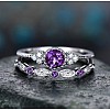 Alloy Micro Pave Cubic Zirconia Finger Rings for Women FS-WG2E042-07-1