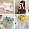 3 Rolls 3 Colors Single Face Hot Stamping Polyester Frayed Ribbon OCOR-TA0002-61-8