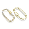 Brass Micro Pave Cubic Zirconia Screw Carabiner Lock Charms ZIRC-N039-008A-NF-2