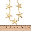 304 Stainless Steel Starfish Link Chain Necklaces for Women NJEW-G179-01G-3