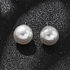 Brass ABS Imitation Pearl Stud Earrings EJEW-B132-01C-P-2