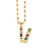Brass Pave Colorful Cubic Zirconia Initial Pendant Necklaces FS-WG26597-22-1