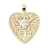 Brass Micro Pave Cubic Zirconia Pendants X-KK-K298-09G-04-1