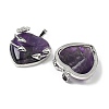 Natural Amethyst Heart Pendants G-S391-01P-L-2