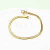 304 Stainless Steel Flat Snake Chain Bracelets BJEW-C134-01A-G-2