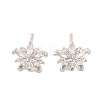 Brass Micro Pave Clear Cubic Zirconia Stud Earrings for Women EJEW-U015-09P-1