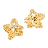 Brass Micro Pave Clear Cubic Zirconia Beads CU-CBA7392-05G-2
