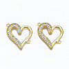 Brass Micro Pave Clear Cubic Zirconia Links Connectors ZIRC-N039-113-NF-1