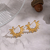 Vintage European Style Sun 304 Stainless Steel Hoop Earrings LS-KG5327-1-7