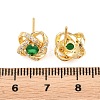 Brass Micro Pave Cubic Zirconia Stud Earrings for Women KK-A305-10G-02-5