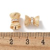 Brass Micro Pave Cubic Zirconia Beads KK-U052-22G-2