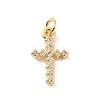 Brass Micro Pave Cubic Zirconia Charms KK-C012-43G-1