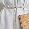 Alloy & Plastic Imitation Pearl Round Beaded Belly Waist Chains for Women WG2149B-01-1