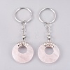 Natural Rose Quartz Keychain KEYC-P041-D16-2