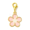 10Pcs 5 Styles Flower Alloy Enamel Pendant Decorations HJEW-JM02750-3