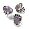 Natural Amethyst Adjustable Rings RJEW-I108-01AS-14-4