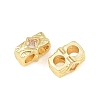 Brass Micro Pave Clear Cubic Zirconia Slide Charms KK-Z151-05G-2