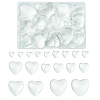 48Pcs 6 Styles Transparent Heart Glass Cabochons GGLA-FS0001-07-1
