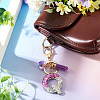 Alloy Resin Heart Keychains KEYC-TADJ0002-01G-Q-5