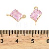 Brass Pave Cubic Zirconia Rectangle Connector Charms KK-P347-05G-01-4