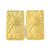 Ion Plating(IP) 304 Stainless Steel Rectangle with Sun Stud Earrings EJEW-D281-27G-1