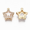 Brass Glass Rhinestone Charms GLAA-S179-25-RS-2