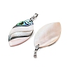 Natural Abalone Shell & Black Lip Shell & Pink Shell Pendants SSHEL-B003-06P-01-2