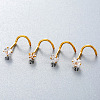 316L Surgical Stainless Steel Clear Cubic Zirconia Fishtail Nose Rings WG27769-01-2