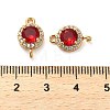 Brass Pave Cubic Zirconia Connector Charms KK-D093-09G-01-3
