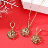 Christmas Alloy Micro Pave Cubic Zirconia Pendant Necklaces & Hoop Earrings Sets WGB037B-03-1