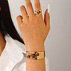 304 Stainless Steel with Resin Cuff Bangles & Rings WG4683E-02-1