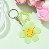 Sunflower with Smiling Face & Star Transparent Acrylic Keychains KEYC-YW00229-08-1