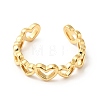 PVD Vacuum Plating 304 Stainless Steel Heart Wrap Open Cuff Ring X-RJEW-C040-01G-2