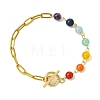 Round Natural Mixed Gemstone Beads Link Bracelets BJEW-JB13985-3