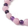 3Pcs Natural Quartz & Rose Quartz Beads Stretch Bracelet for Women BJEW-JB13153-5