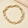 304 Stainless Steel Hollow Oval Link Chain Necklaces &  Bracelets Sets SJEW-D091-07G-2