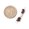 Natural Garnet Chip & Natural Cultured Freshwater Pearl Rice Beaded Connector Charms PALLOY-JF03707-04-2