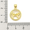 Brass Micro Pave Cubic Zirconia Pendants KK-K354-03G-09-3