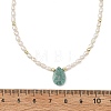 Natural Amazonite Faceted Teardrop Pendant Necklaces NJEW-JN06432-4