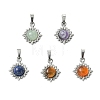 Natural Mixed Gemstone Pendants PALLOY-JF05903-1