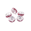 Rondelle Brass Rhinestone Spacer Beads FS-WG29681-59-1