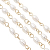 Handmade Natural Cultured Freshwater Pearl Link Chains AJEW-JB01586-01-3