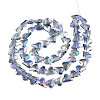 Electroplate Transparent Glass Beads Strands EGLA-N002-44-10-2