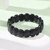 Synthetic Blue Goldstone Beaded Stretch Bracelets for Unisex G-K303-01B-2