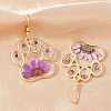 Alloy & Dried Flower Dangle Earrings AL-Z001-06G-2